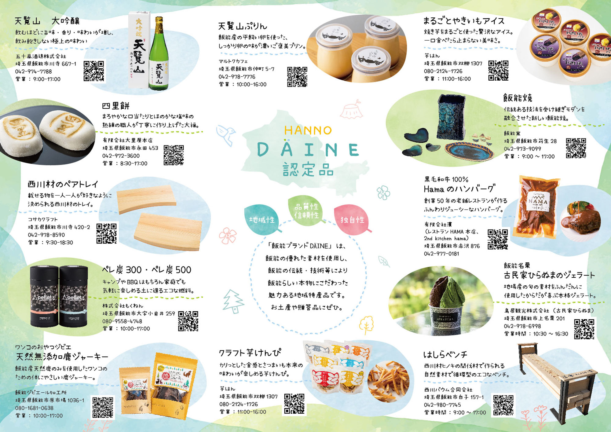 飯能ブランドDÄINE認定品 本物にこだわった魅力的な地域特産品パンフレット